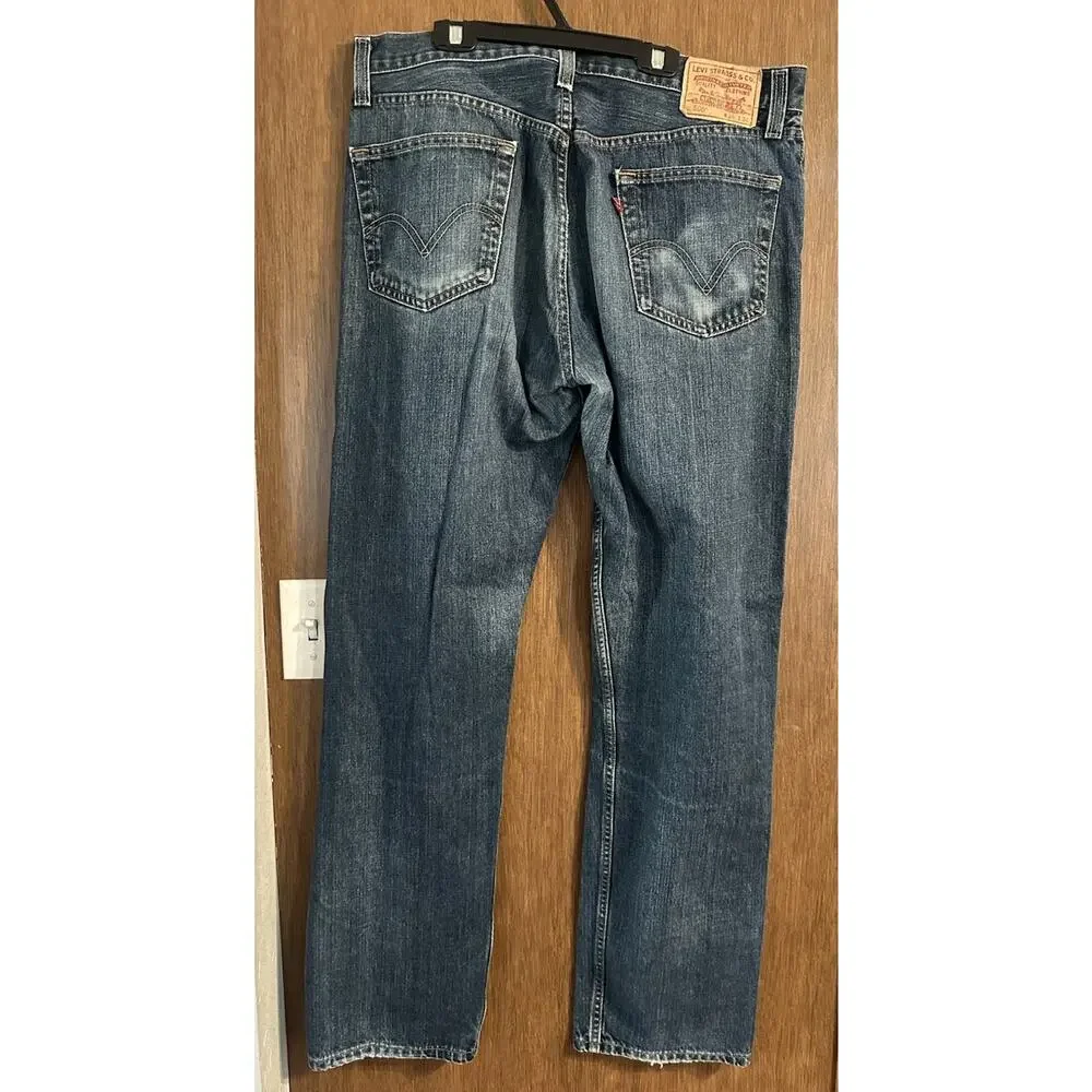 Levis classic denim 505 blue jeans men size 36x34 comfort regular fit straight